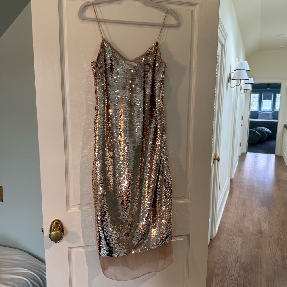 Sachin + Babi Rose Gold Sequin Dress